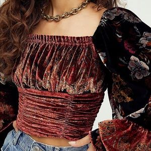 Free People Catching Feelings Velvet Top
